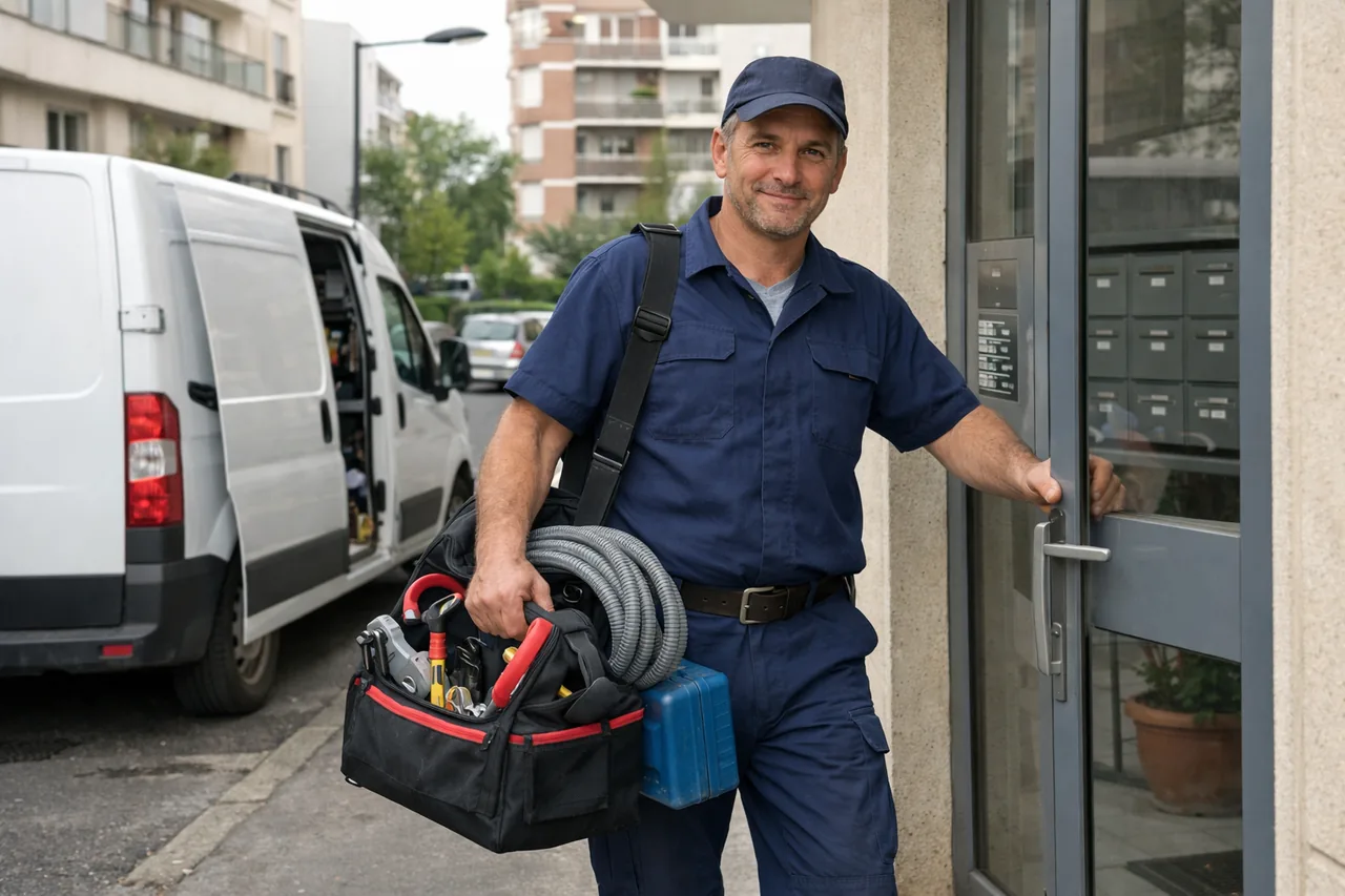 Intervention plombier à Bagneux : artisan au travail